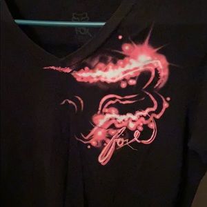 Not for Sale Fox Racing T-Shirt Black with Pink Fox Head Logo